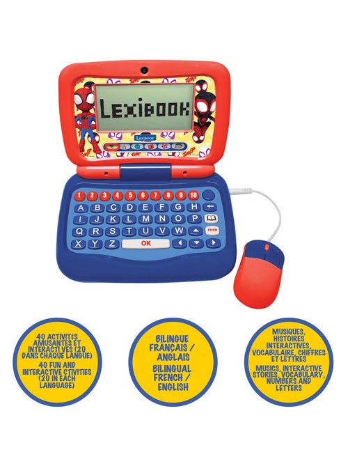 Spidey ordinateur portable éducatif parlant bilingue – 40 activités en français et anglais - Kiabi
