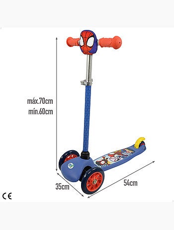 Spidey scooter pour enfants à 3 roues avec pochette