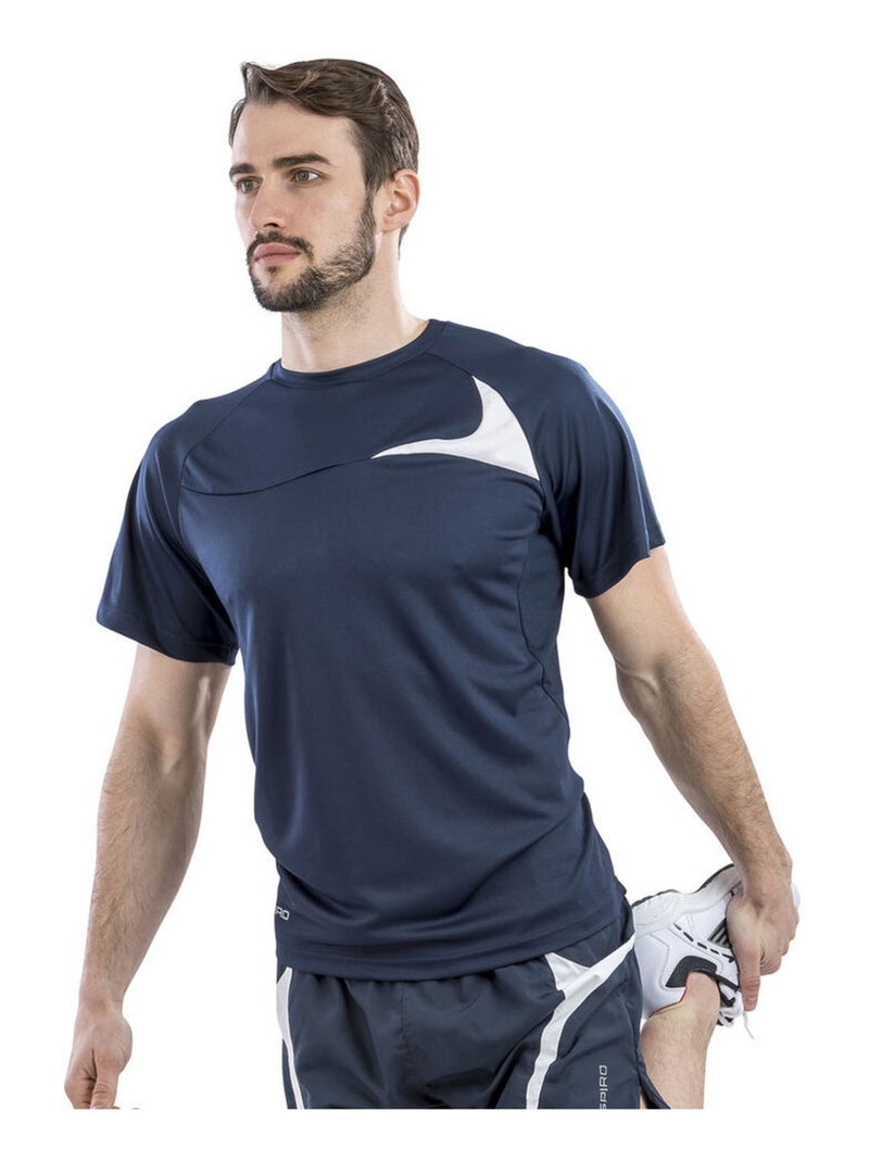 Spiro - T-shirt DASH TRAINING Bleu Bleu marine Blanc - Kiabi