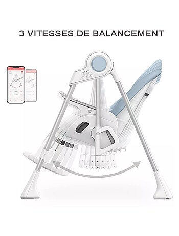 SPLITY 2 Multifonction 3 en 1, chaise haute, transat, balancelle electrique