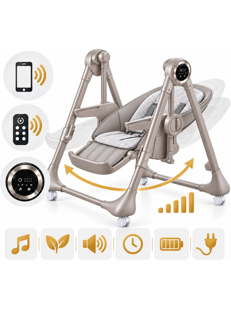 SPLITY Multifonction 3 en 1, chaise haute, transat, balancelle electrique Beige - Kiabi