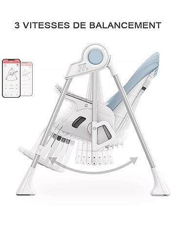 SPLITY Multifonction 3 en 1, chaise haute, transat, balancelle electrique