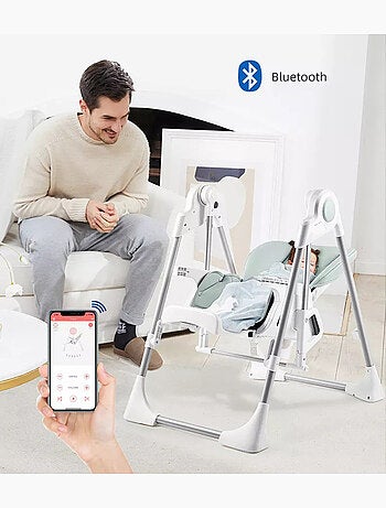 SPLITY Multifonction 3 en 1, chaise haute, transat, balancelle electrique