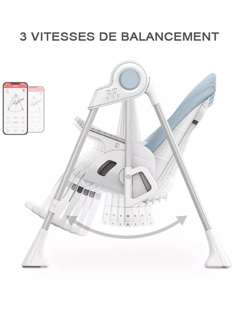 SPLITY Multifonction 3 en 1, chaise haute, transat, balancelle electrique Blanc Blanc Gris - Kiabi
