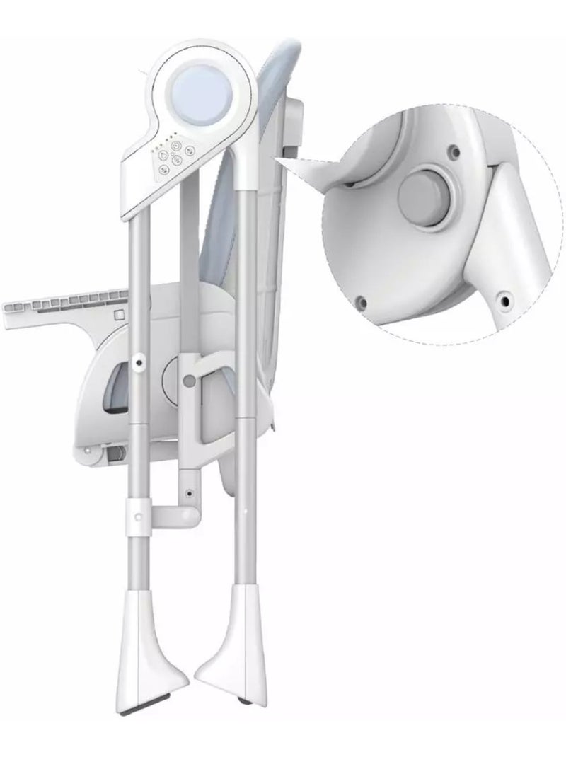 SPLITY Multifonction 3 en 1, chaise haute, transat, balancelle electrique Blanc Blanc Gris - Kiabi