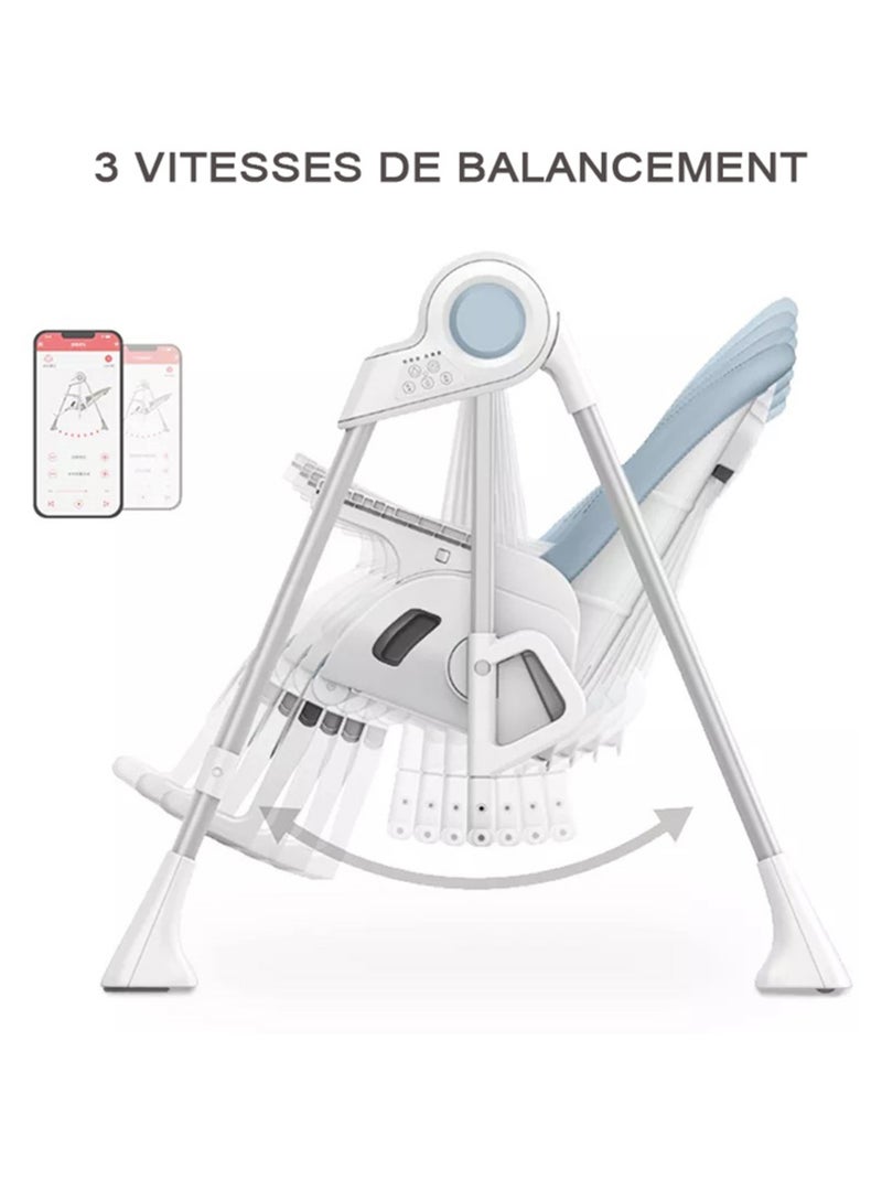 SPLITY Multifonction 3 en 1, chaise haute, transat, balancelle electrique Vert - Kiabi
