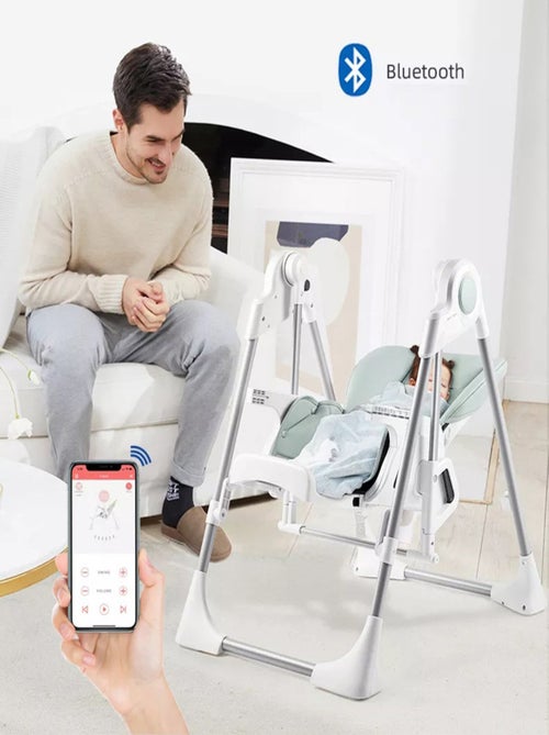 SPLITY Multifonction 3 en 1, chaise haute, transat, balancelle electrique - Kiabi SPLITY Multifonction 3 en 1, chaise haute, transat, balancelle electrique - Kiabi