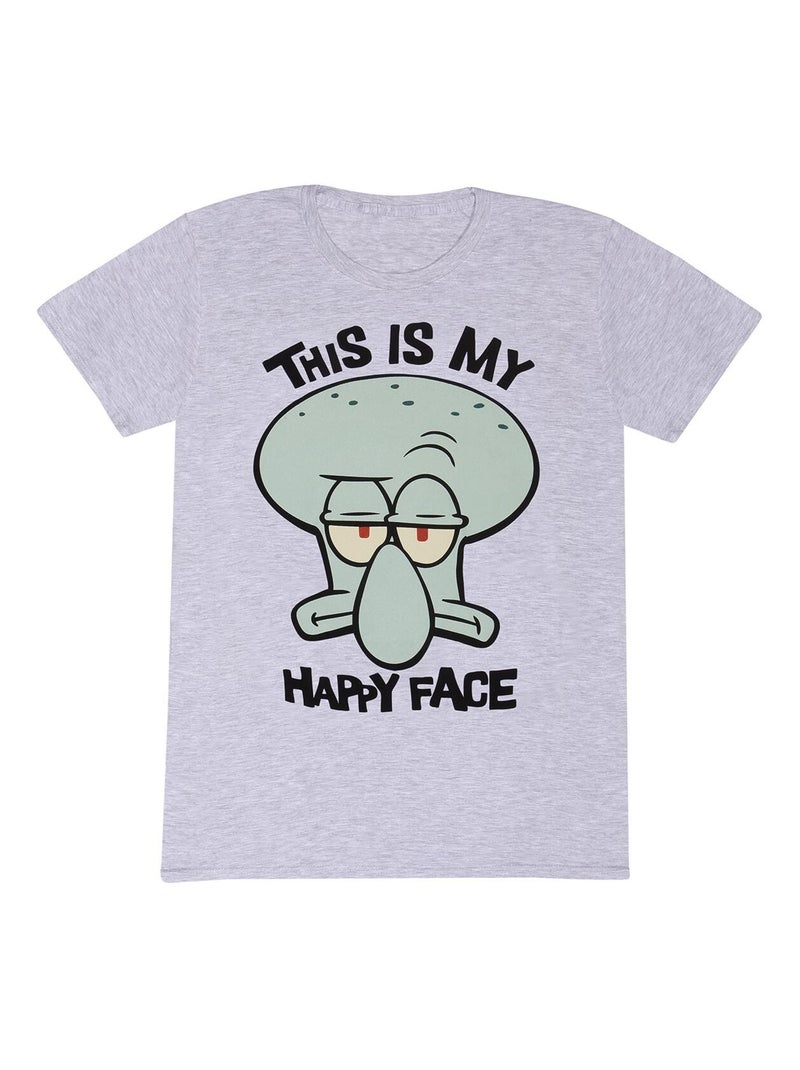 SpongeBob SquarePants - T-shirt MY HAPPY FACE Gris - Kiabi