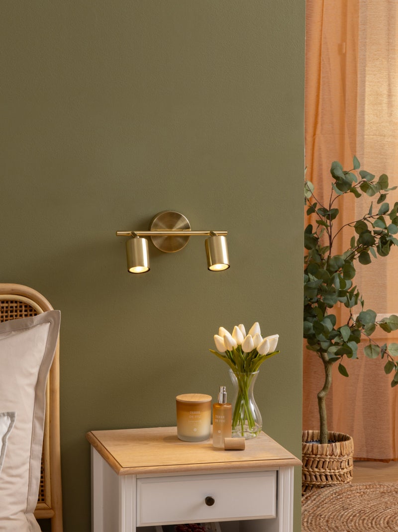 Spot mural double orientable compatible plafond Doré/or - Kiabi