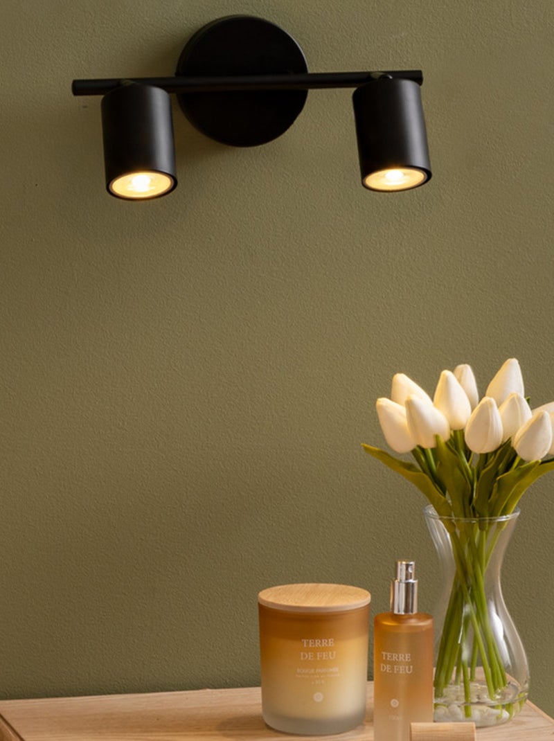 Spot mural double orientable compatible plafond Noir - Kiabi