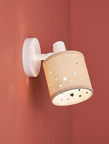 Spot patère orientable 1 abat-jour Lin beige