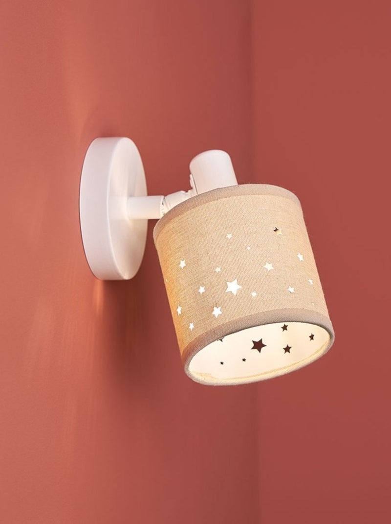 Spot patère orientable 1 abat-jour Lin beige Beige - Kiabi