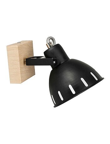 Spot patère orientable 1 abat-jour métal noir