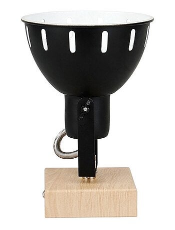 Spot patère orientable 1 abat-jour métal noir