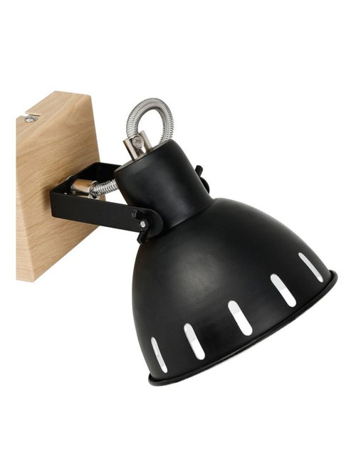 Spot patère orientable 1 abat-jour métal noir - Kiabi