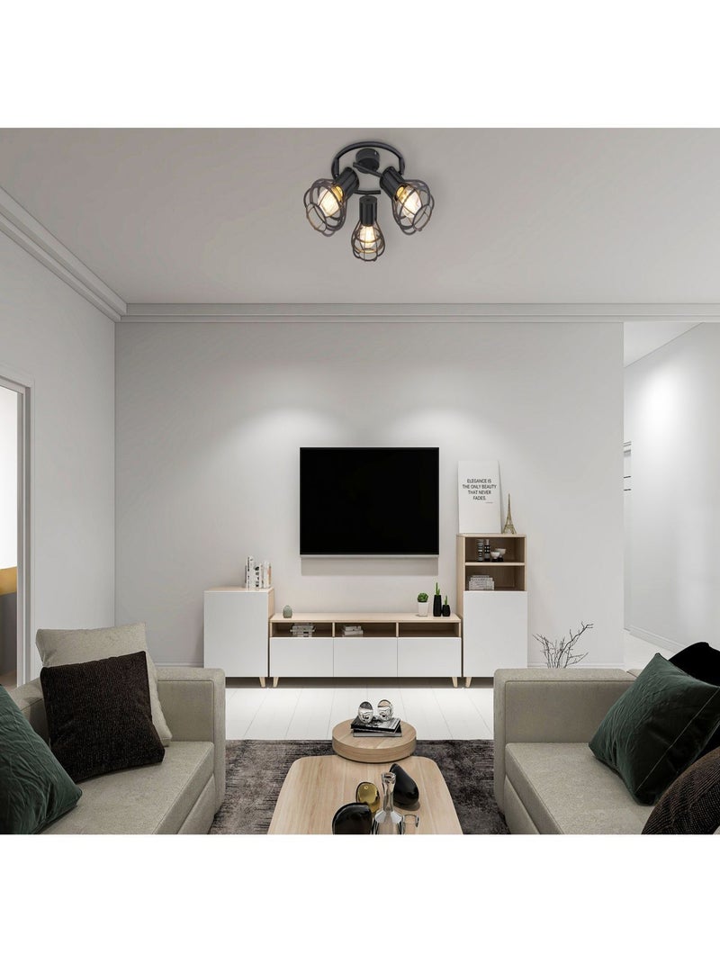 Spot plafonnier rond design industriel Clastra Noir - Kiabi
