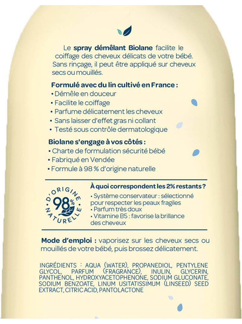 Spray démêlant 200ml biolane Multicolore - Kiabi