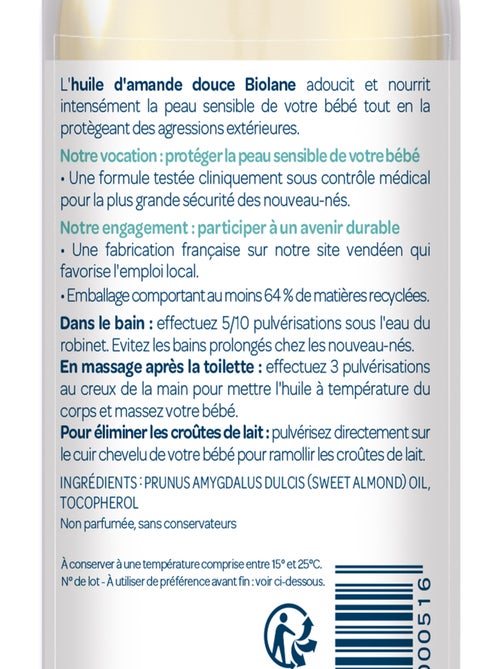 Spray d'huile d'amande douce 75ml - Kiabi