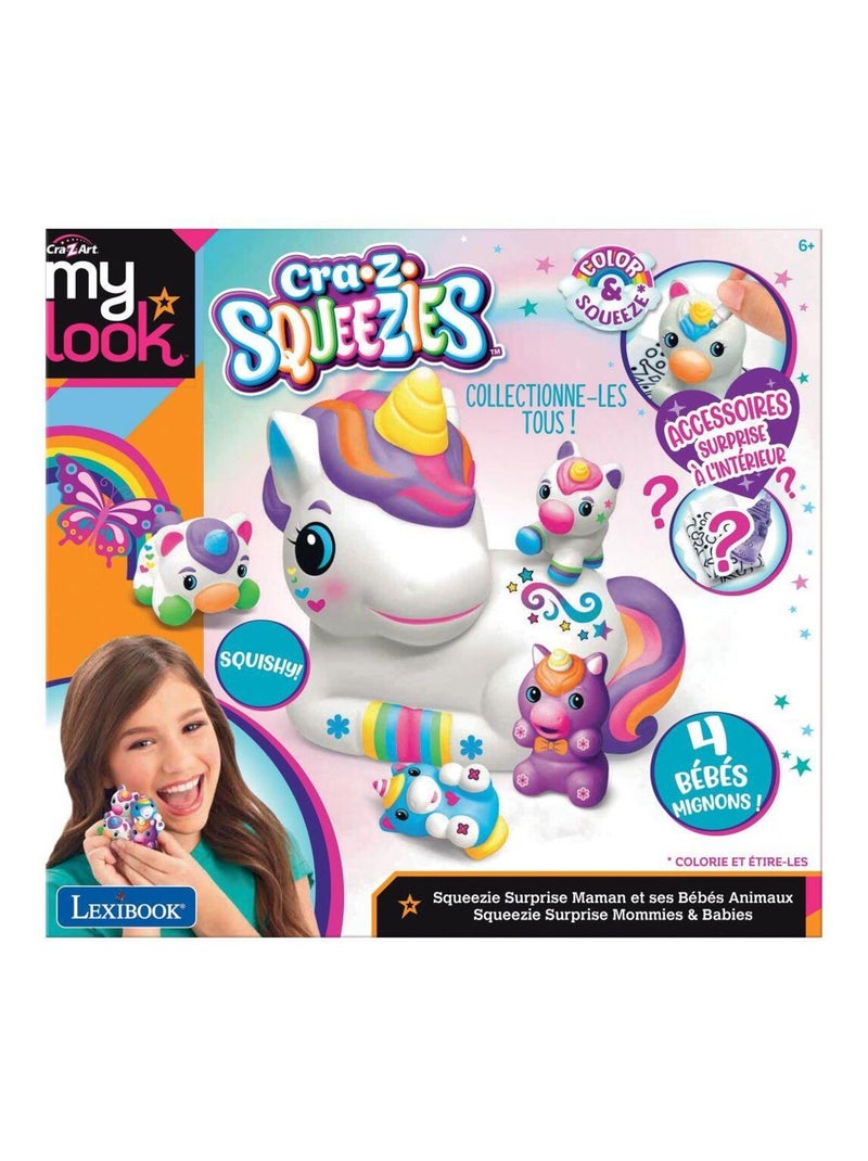 Squeezie Surprise Maman et ses Bébés Animaux Multicolore - Kiabi