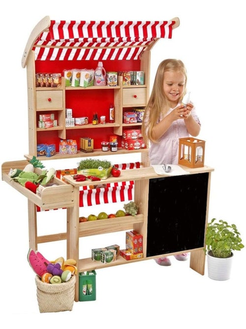 Stand de marché en bois avec accessoires - Kiabi