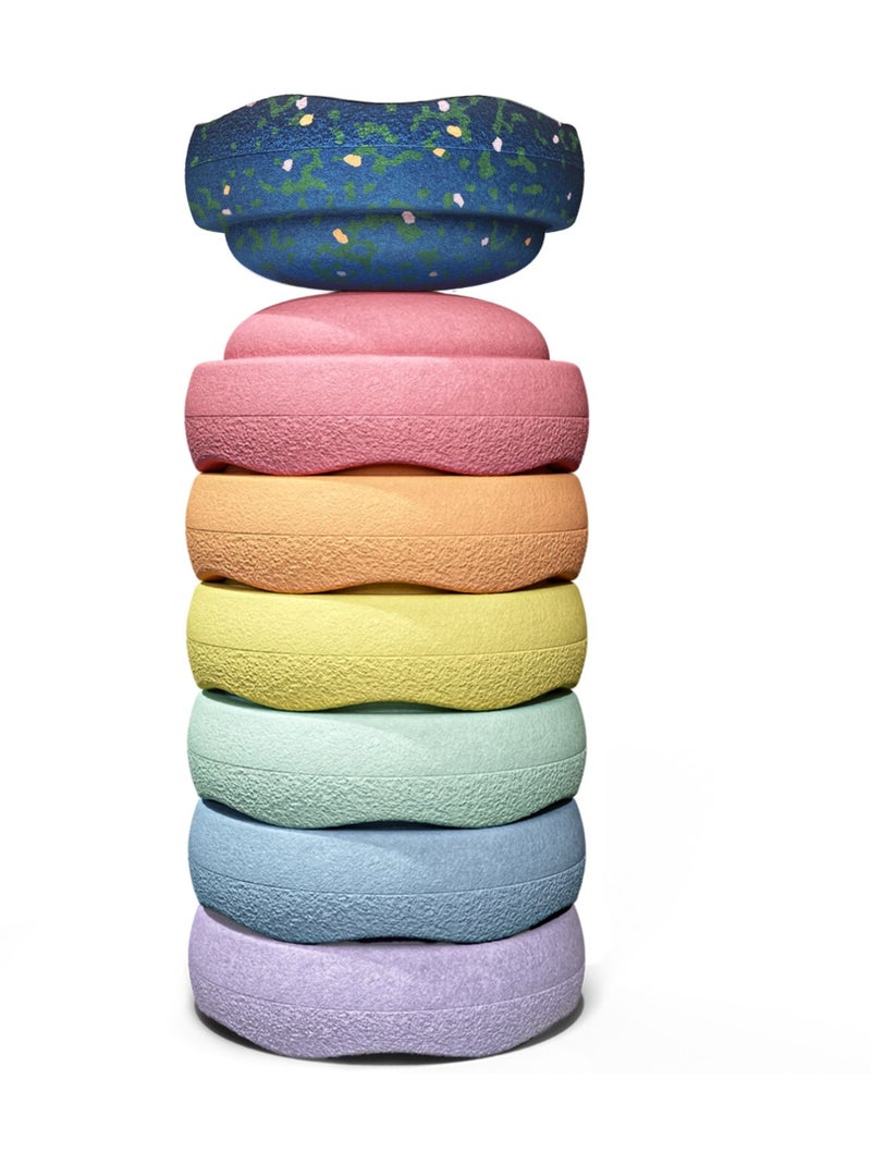 Stapelstein Pierres D’Équilibre Enfant – Lot De 5 – Parcours Motricité, Antidérapant, Silencieux – Cadeau Fille Garçon 3-6 Ans