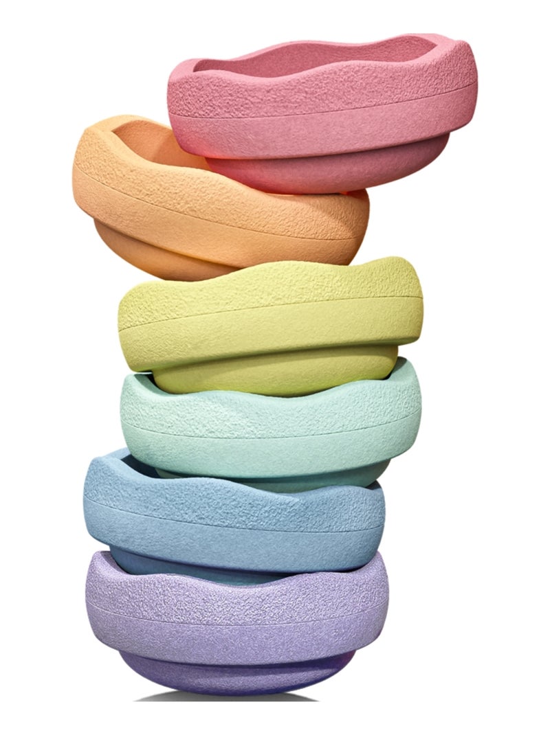 Stapelstein - Original Mini rainbow pastel (6 blocs) Orange - Kiabi