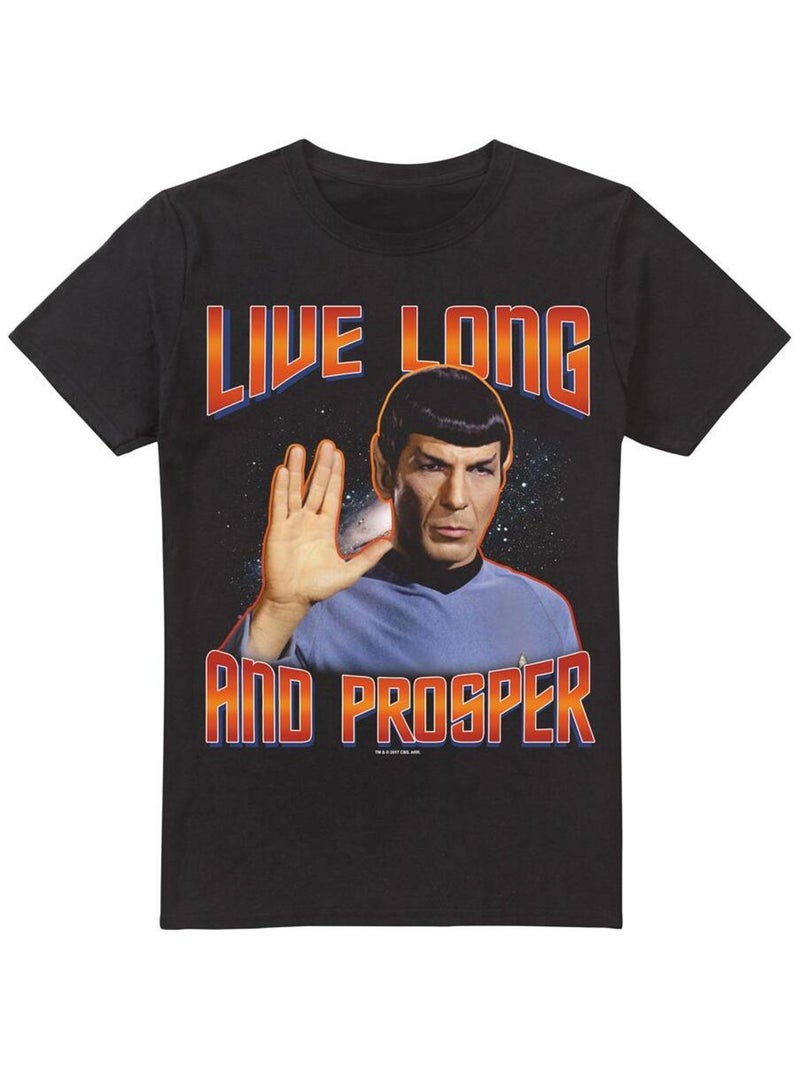 Star Trek - T-shirt ORIGINAL LIVE LONG AND PROSPER Noir - Kiabi