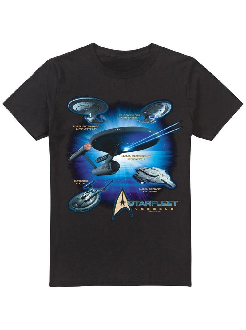 Star Trek - T-shirt STARFLEET VESSELS Noir - Kiabi