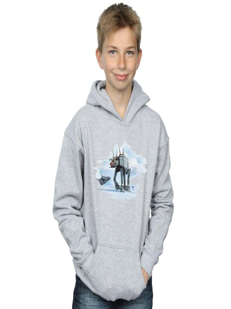 Star Wars - Sweat à capuche AT-AT Gris chiné - Kiabi