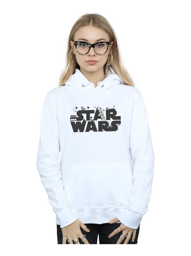 Star Wars - Sweat à capuche Blanc - Kiabi