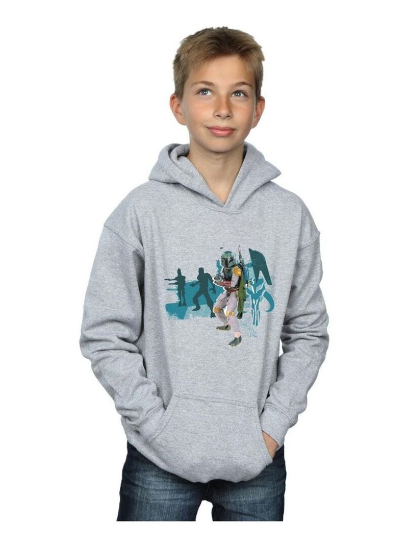 Star Wars - Sweat à capuche BOBA FETT Gris chiné - Kiabi