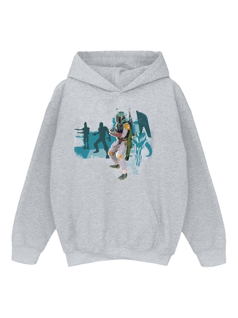 Star Wars - Sweat à capuche BOBA FETT Gris chiné - Kiabi