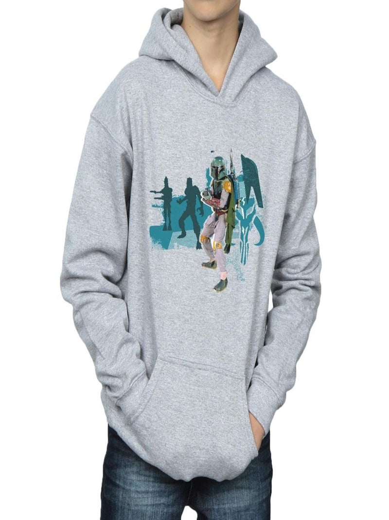 Star Wars - Sweat à capuche BOBA FETT Gris chiné - Kiabi