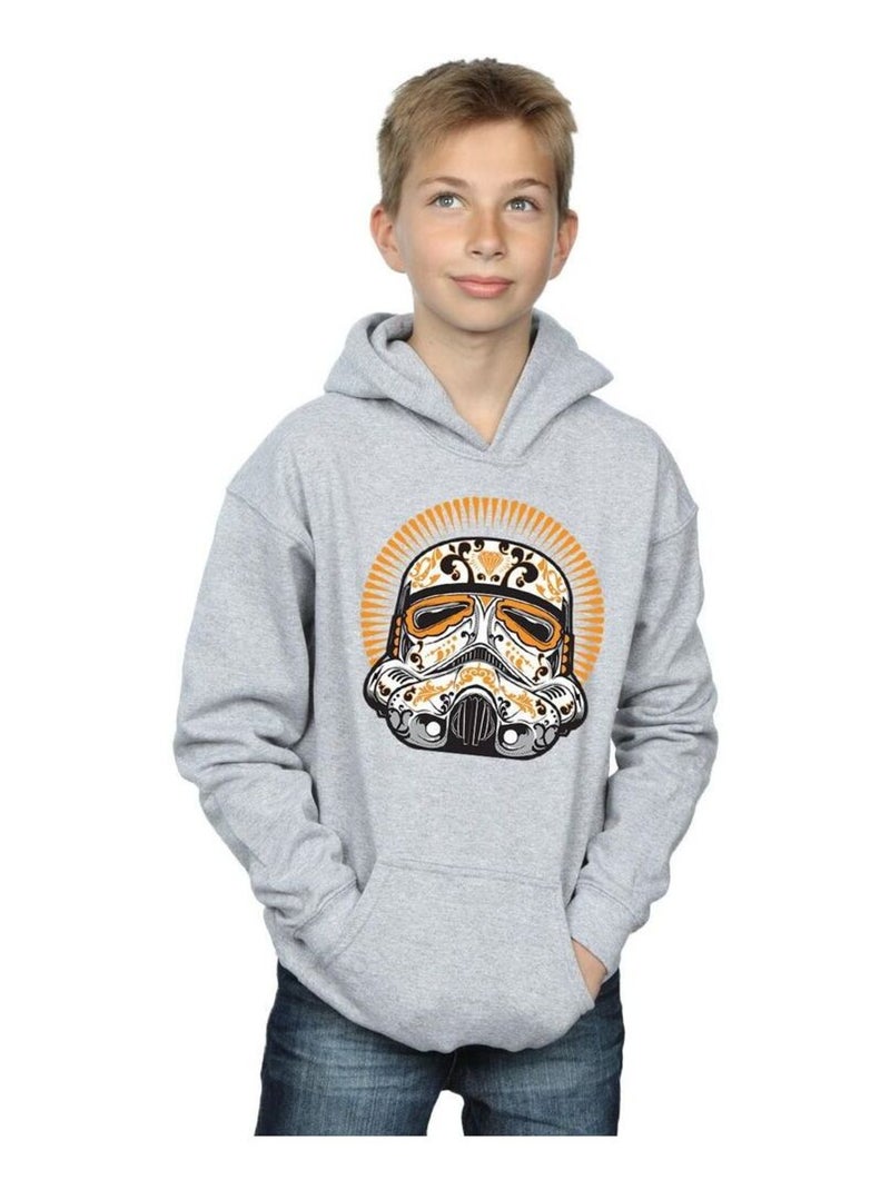 Star Wars - Sweat à capuche DIA DE LOS MUERTOS Gris chiné - Kiabi