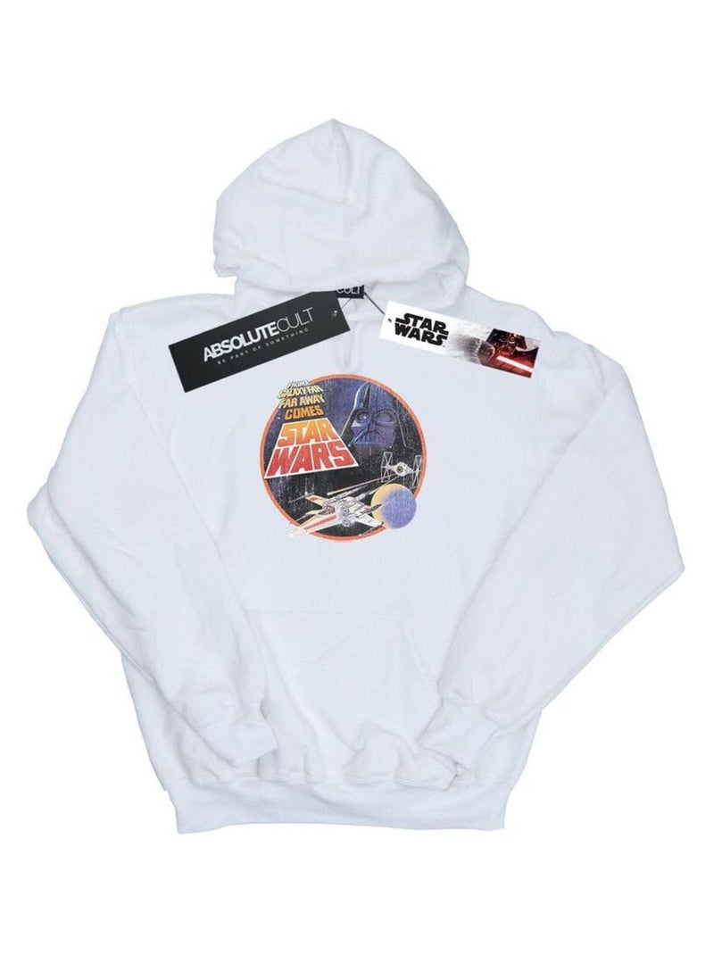 Star Wars - Sweat à capuche FROM A GALAXY FAR FAR AWAY Blanc - Kiabi