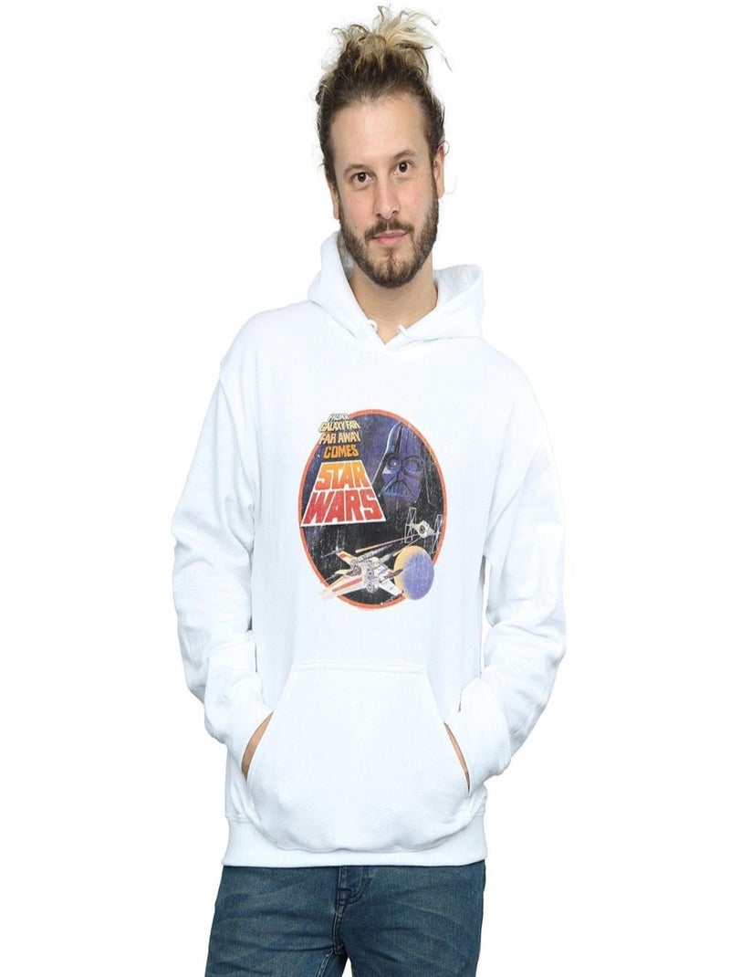 Star Wars - Sweat à capuche FROM A GALAXY FAR FAR AWAY Blanc - Kiabi