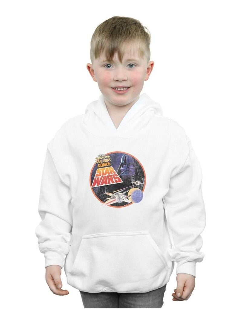 Star Wars - Sweat à capuche FROM A GALAXY FAR FAR AWAY Blanc - Kiabi