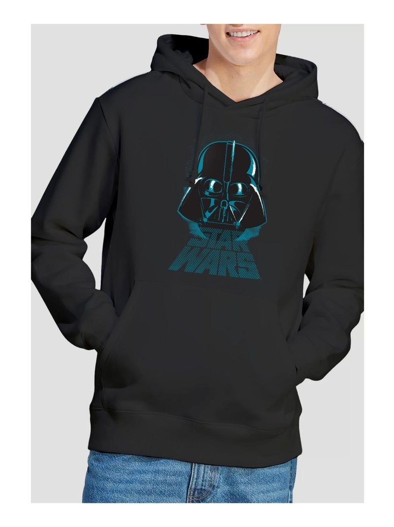 Star Wars - Sweat à capuche motif Dark Vador style usé Noir - Kiabi