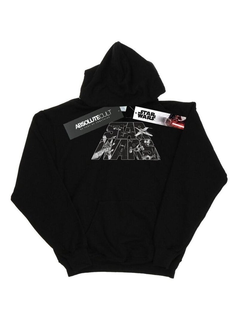 Star Wars - Sweat à capuche motif/style logo Noir - Kiabi