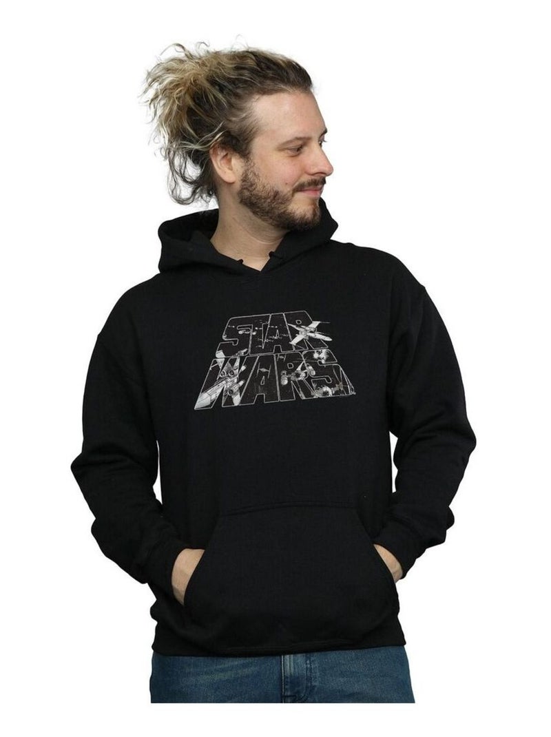 Star Wars - Sweat à capuche motif/style logo Noir - Kiabi