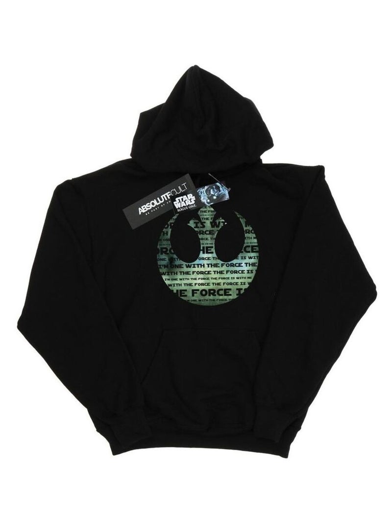 Star Wars - Sweat à capuche ROGUE ONE I'M ONE WITH THE FORCE ALLIANCE Noir - Kiabi