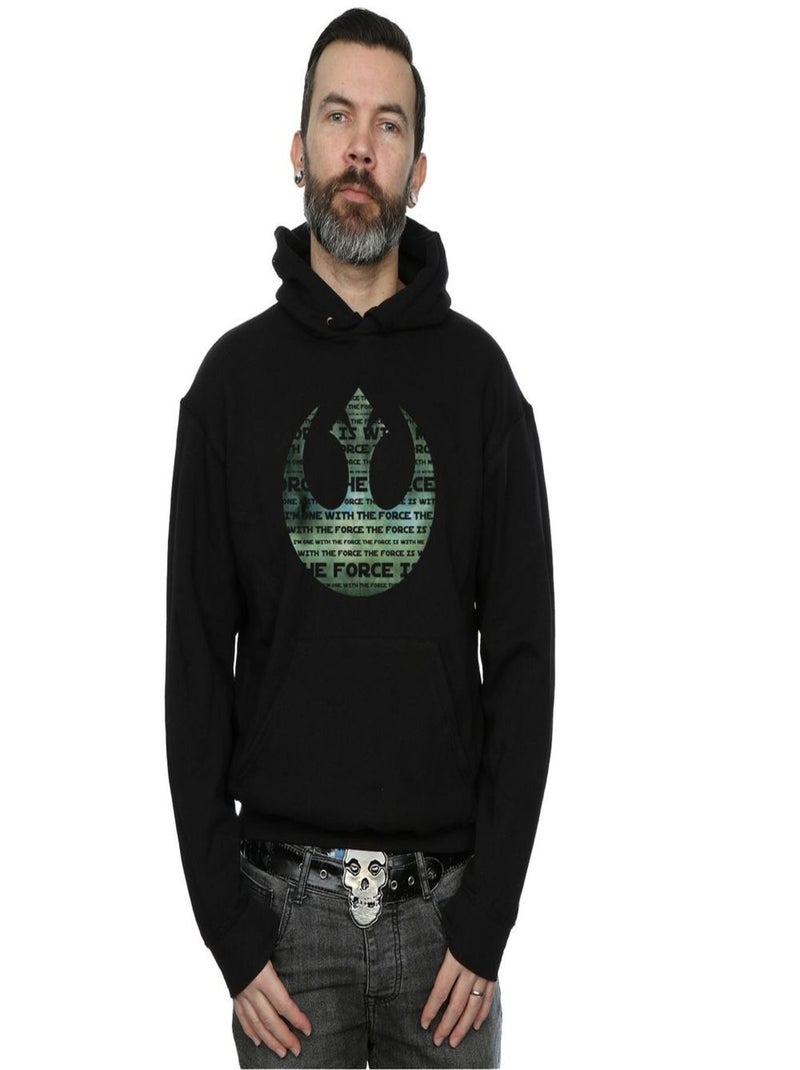 Star Wars - Sweat à capuche ROGUE ONE I'M ONE WITH THE FORCE ALLIANCE Noir - Kiabi