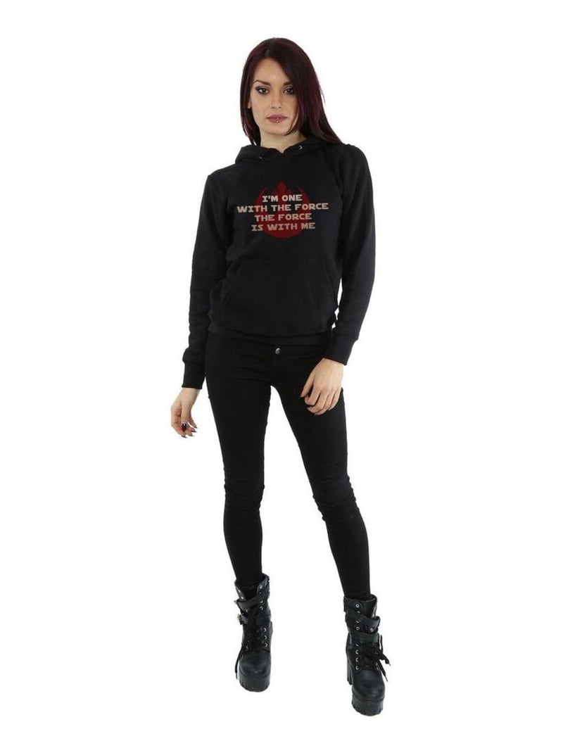 Star Wars - Sweat à capuche ROGUE ONE I'M ONE WITH THE FORCE Noir - Kiabi