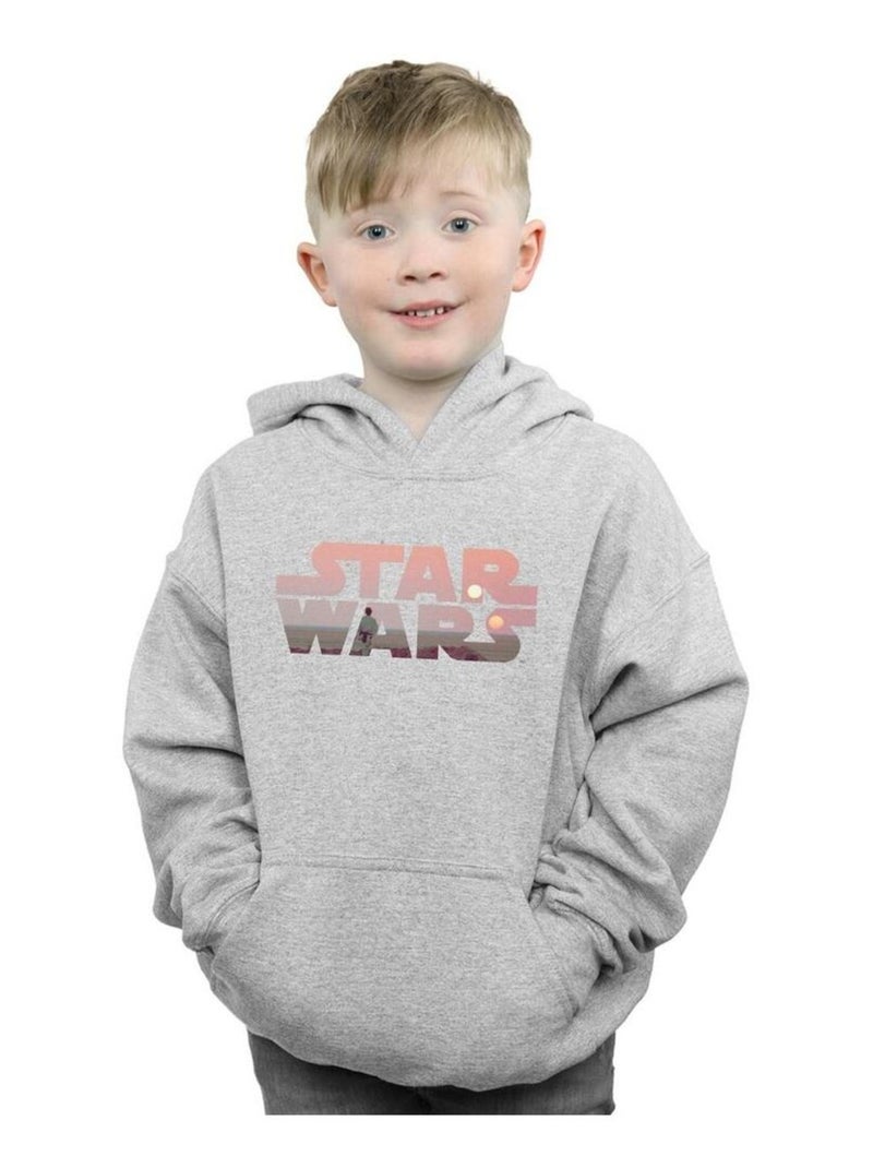 Star Wars - Sweat à capuche TATOOINE Gris chiné - Kiabi