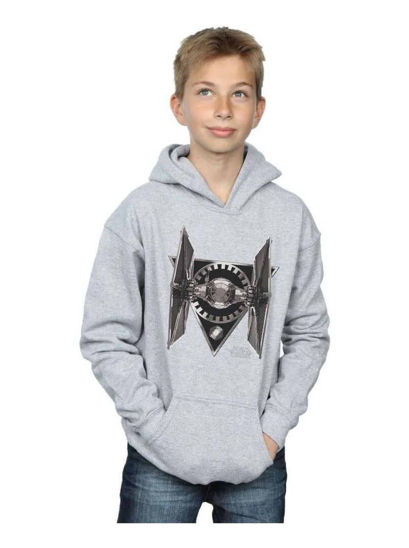 Star Wars - Sweat à capuche THE LAST JEDI TIE FIGHTER Gris chiné - Kiabi