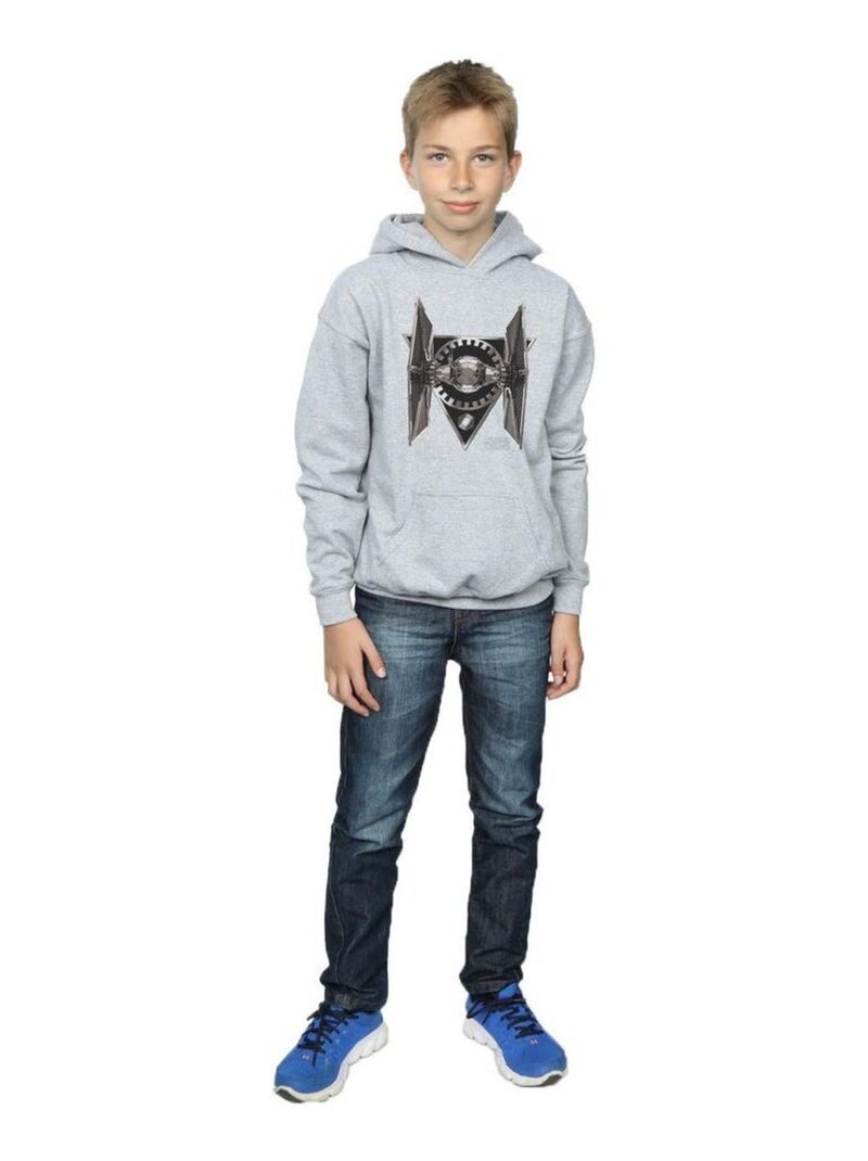 Star Wars - Sweat à capuche THE LAST JEDI TIE FIGHTER Gris chiné - Kiabi