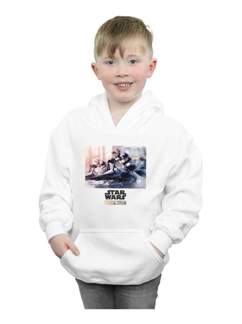 Star Wars - Sweat à capuche THE MANDALORIAN Blanc - Kiabi