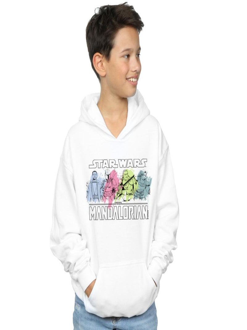 Star Wars - Sweat à capuche THE MANDALORIAN Blanc - Kiabi