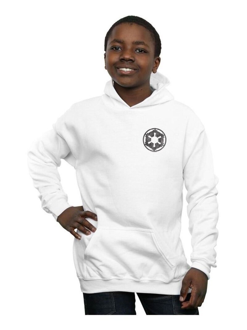 Star Wars - Sweat à capuche THE MANDALORIAN GALACTIC EMPIRE Blanc - Kiabi