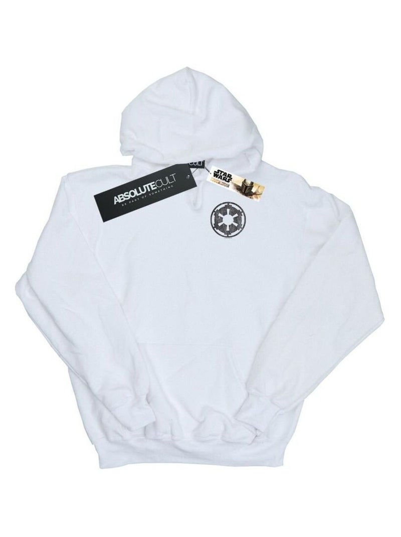 Star Wars - Sweat à capuche THE MANDALORIAN GALACTIC EMPIRE Blanc - Kiabi